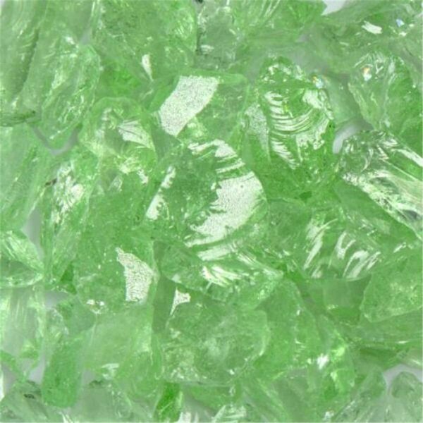 American Specialty Glass Recycled Chunky Glass, Crystal Green - Small - 0.25-0.5 in. - 50 lbs LCRGREES-50